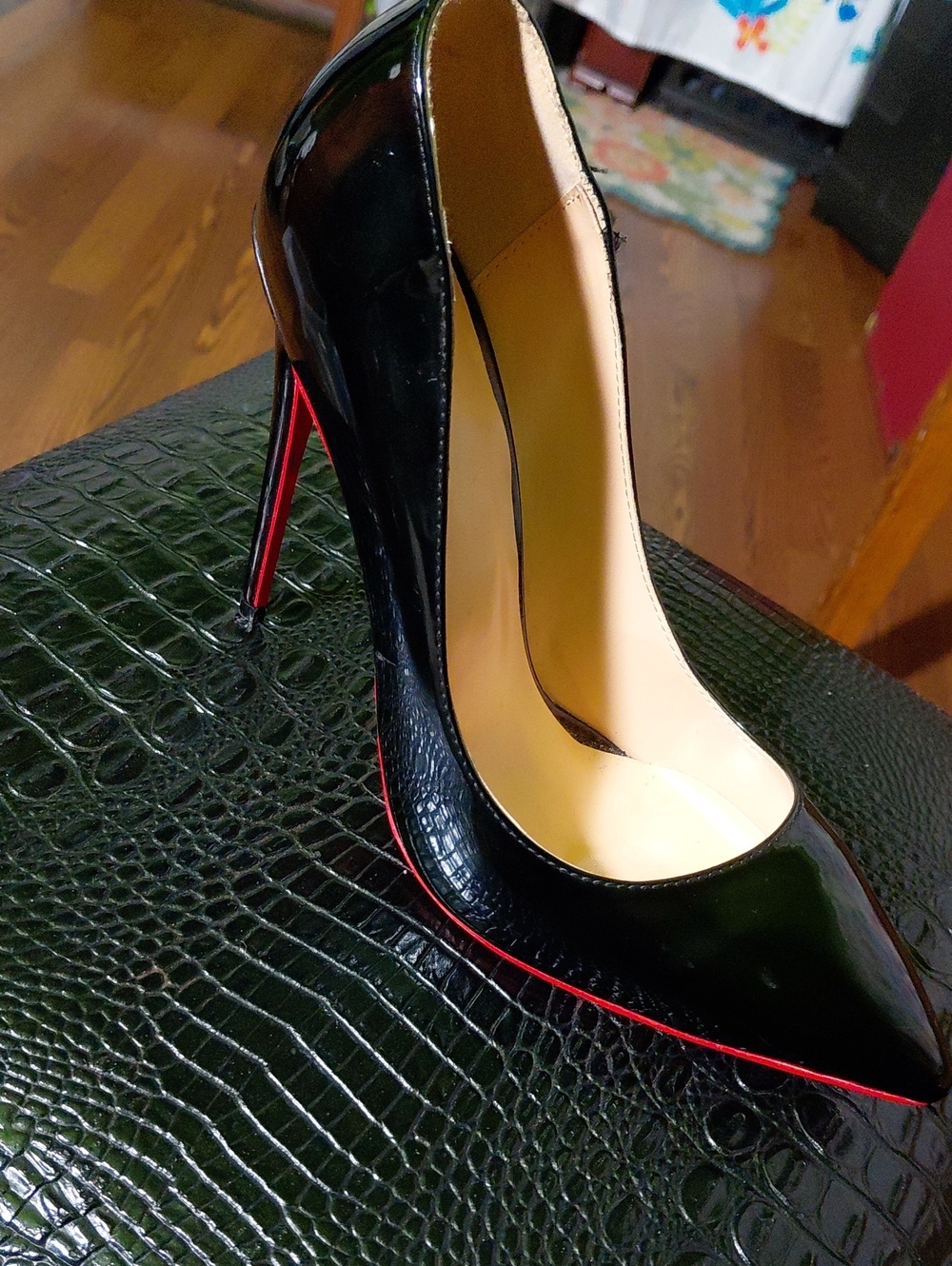 Christian Louboutin So Kate 120 Patent Leather Pumps Black & Red